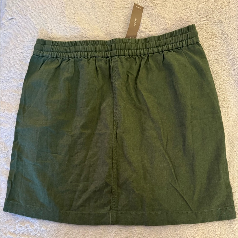 NWT J. Crew SEASIDE Linen Blend Drawstring Mini Skirt with Cream Tie, S - Picture 4 of 11